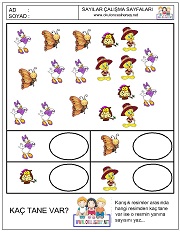 okul öncesi çocuklar için sayı kavramı ile ilgili çalışma sayfaları